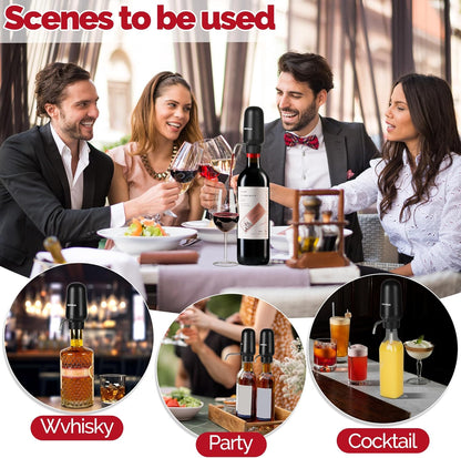Wine Aerator, Electric Wine Decanter, Automatic Wine Pourer, One Touch Wine Dispenser, Wine Lover Gifts for Red and White Wine Re-Chargeable