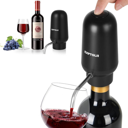 Wine Aerator, Electric Wine Decanter, Automatic Wine Pourer, One Touch Wine Dispenser, Wine Lover Gifts for Red and White Wine Re-Chargeable